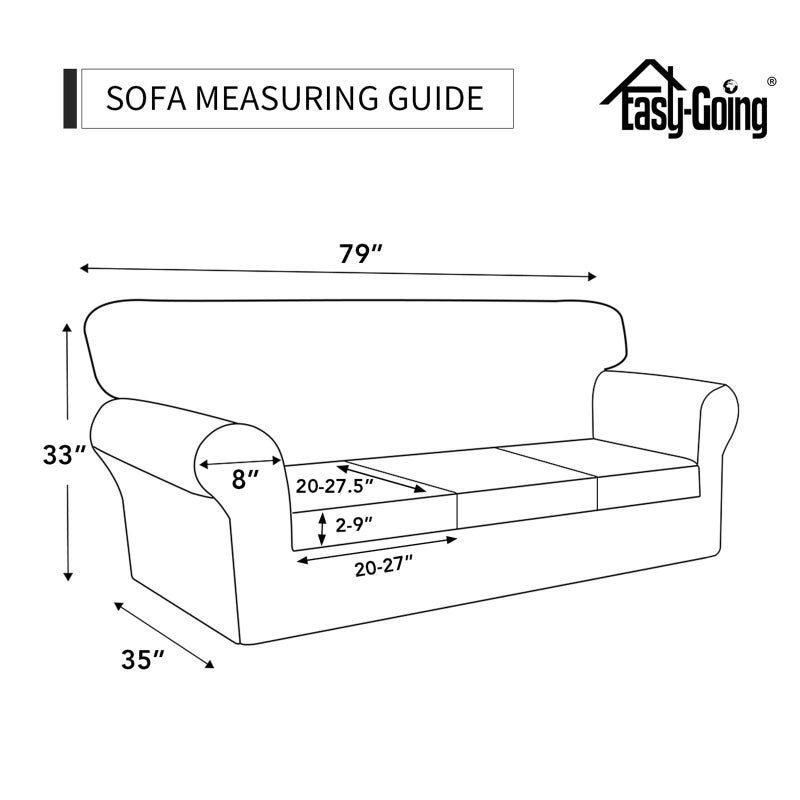 Easy-Going 4 Pieces Stretch Soft Couch Cover for Dogs - Washable Sofa Slipcover for 3 Separate Cushion Couch - Elastic Furniture Protector for Pets, Kids (Sofa, Christmas Red) - Image 5